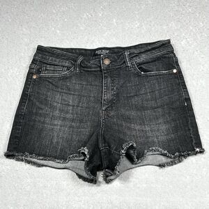 Judy Blue Shorts Womens Size Large Black Distressed Denim Shorts Raw Hem